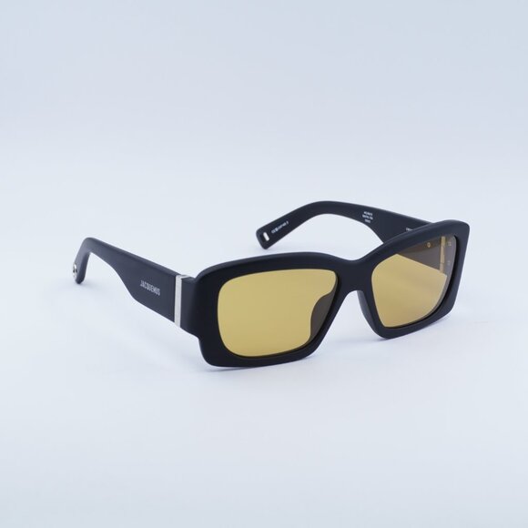 Jacquemus CROISIERE JAC/60 C5 Sunglasses Shiny Black Square Frame, Orange Lenses main image 8